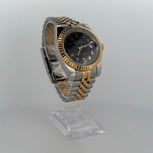 Black Dial Two-Tone Arabic Numeral Datejust - Seiko MOD