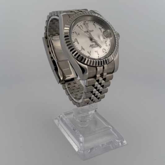 Frost Silver Arabic Dial Datejust - Seiko MOD