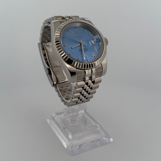 Iced Blue Arabic Dial Datejust - Seiko MOD