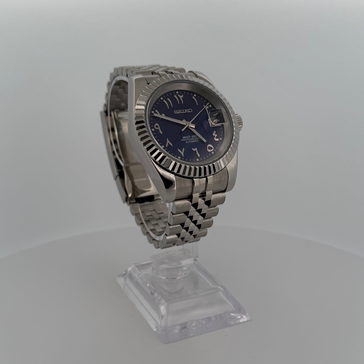 Royal Blue Arabic Dial Datejust - Seiko MOD