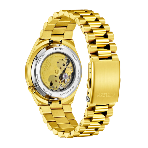 Men's Citizen Tsuyosa Automatic Green Dial Watch in Gold-Tone Stainless Steel (Model NJ0152-51X)