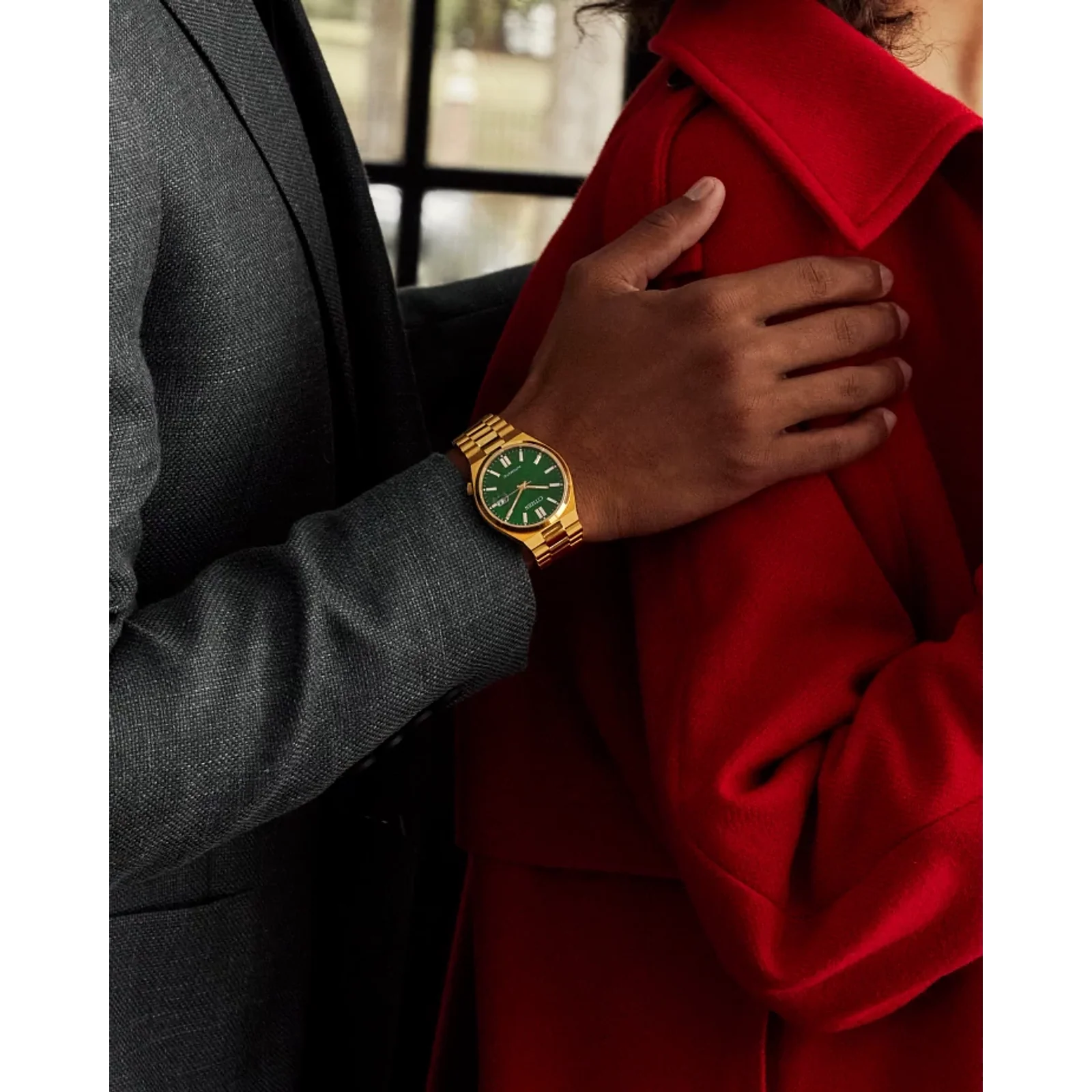 Men's Citizen Tsuyosa Automatic Green Dial Watch in Gold-Tone Stainless Steel (Model NJ0152-51X)