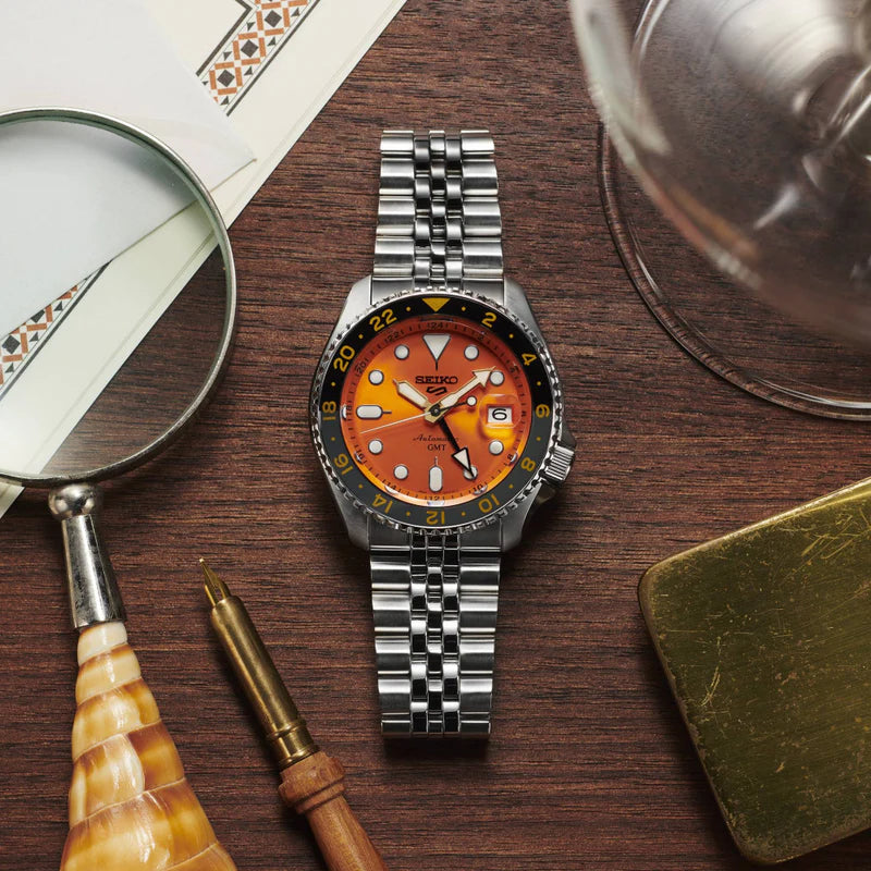 Seiko 5 Sports Automatic GMT | Orange Dial | SSK005K1