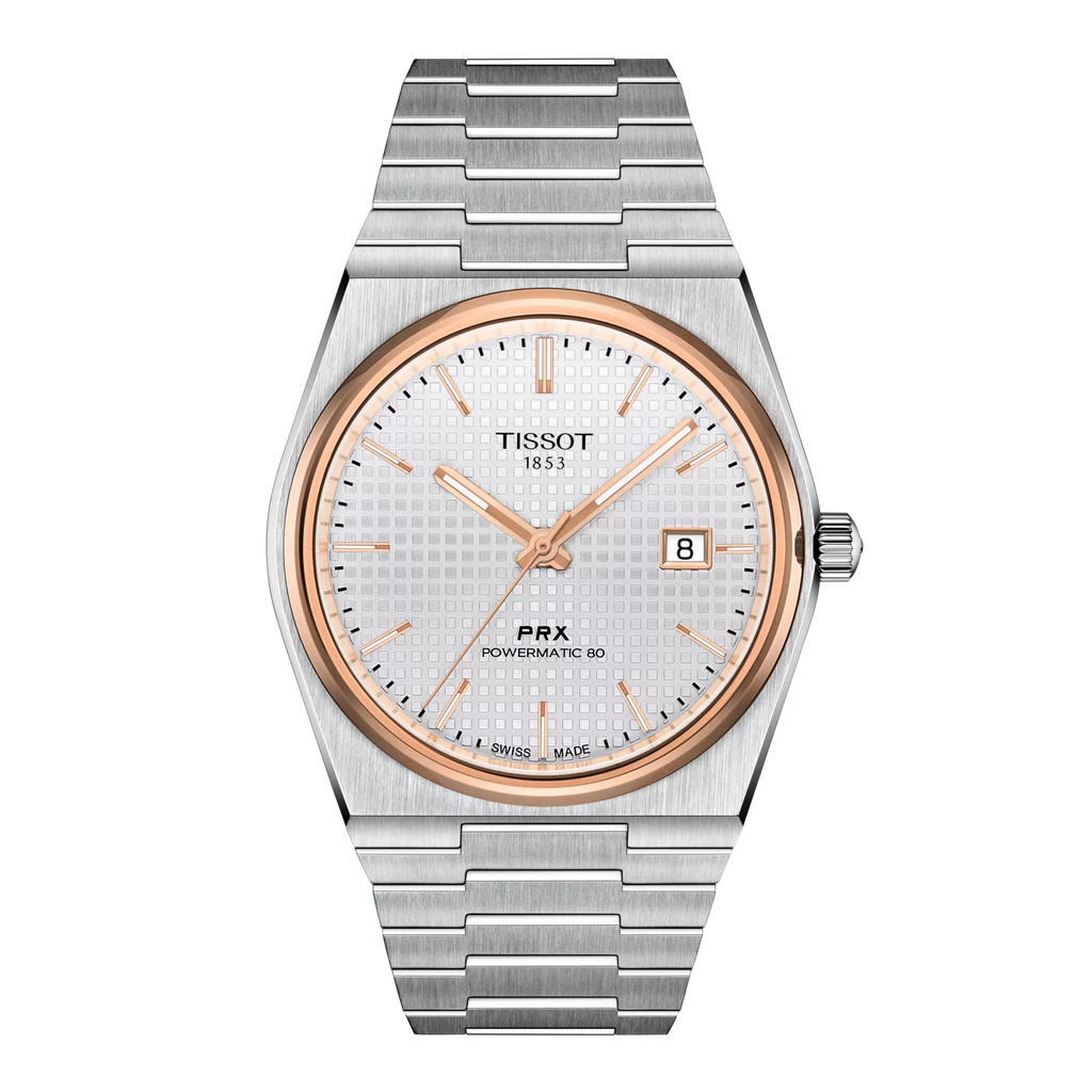 Tissot PRX POWERMATIC 80 | Rose Gold Bezel w/ White Dial 40 mm | T137.407.21.031.00